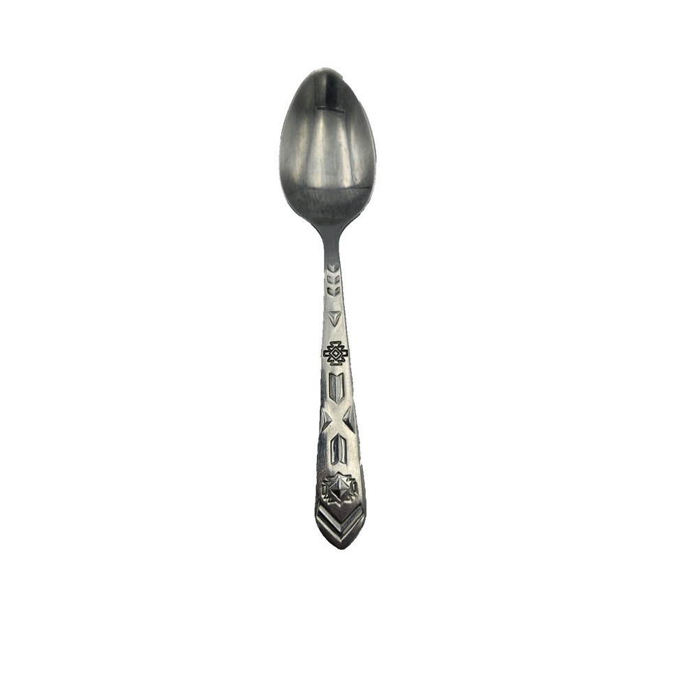 Oneida Stainless Japan Tablespoon –‎ Atomic Starburst Chevron Pattern Retro MCM
